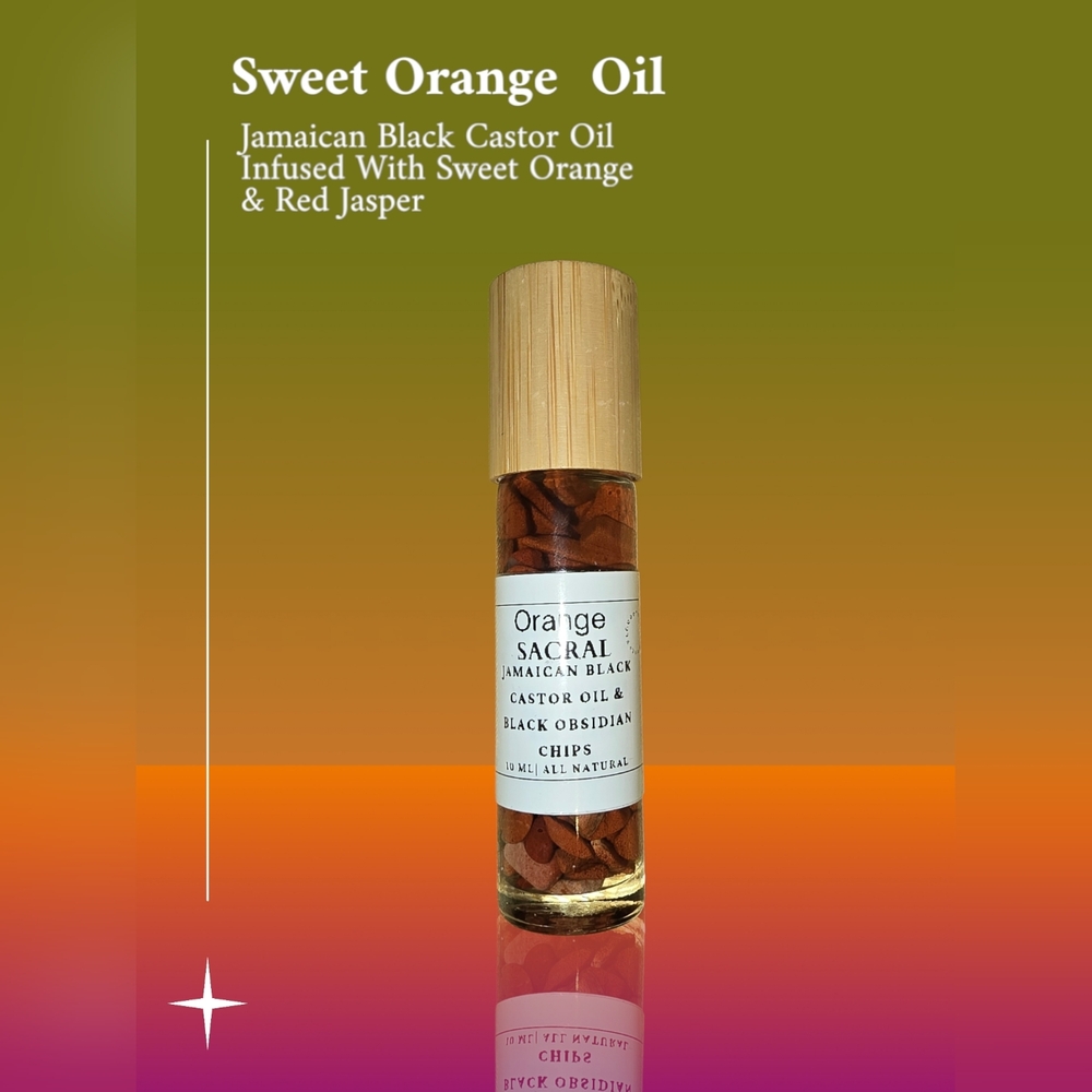 SWEET ORANGE ESSENTIAL OIL w/RED JASPER CHIPS